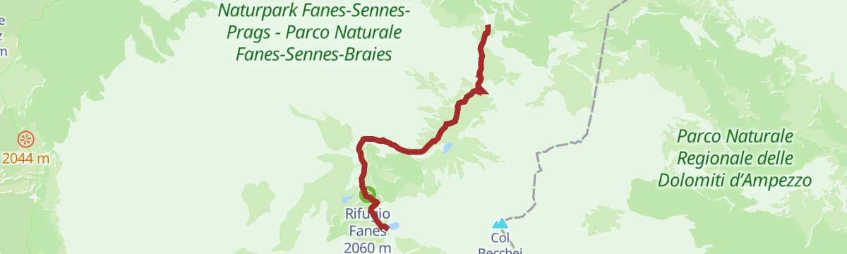 Route map: Ski touring to the Fanes pasture